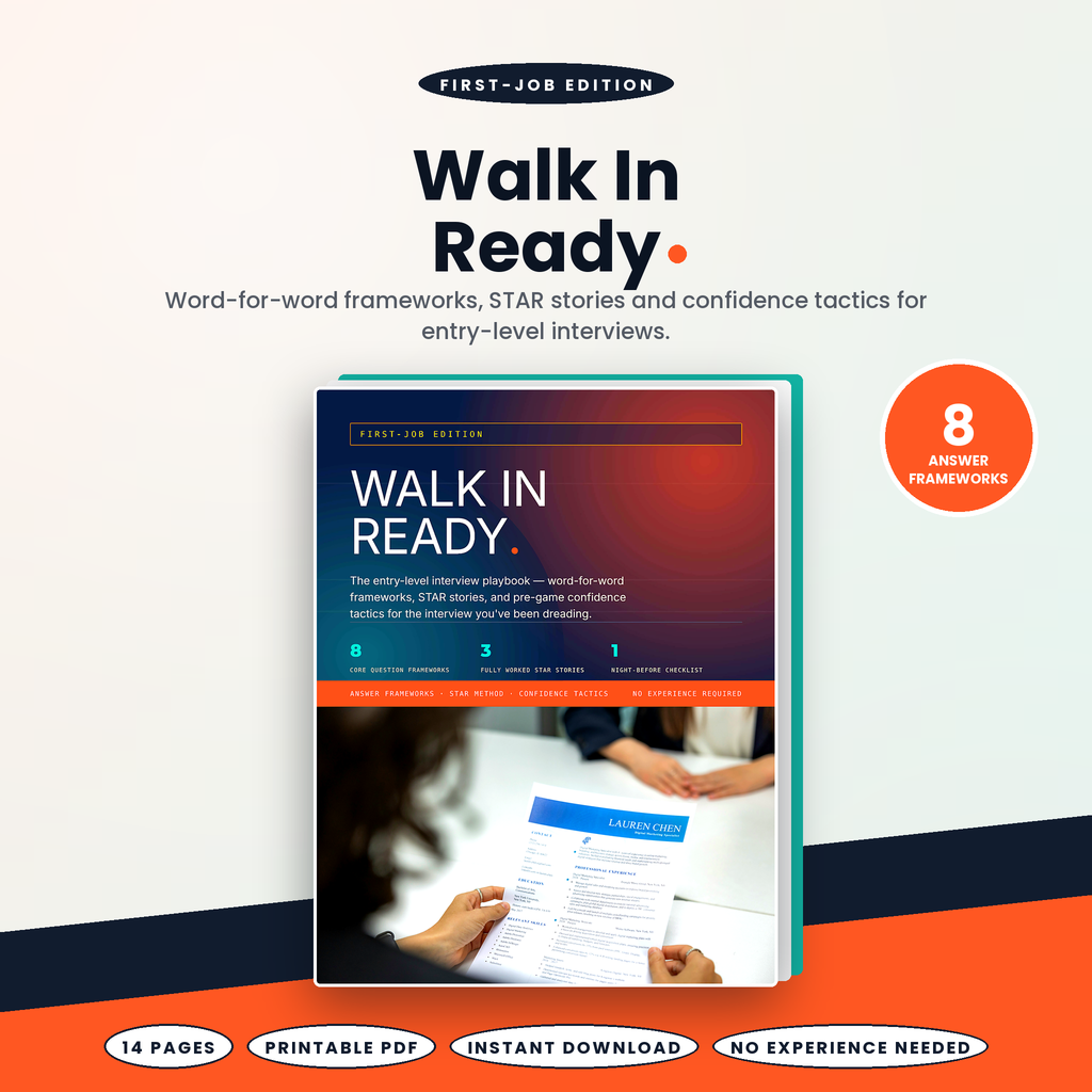 Walk In Ready: Entry Level Interview Cheat Sheet